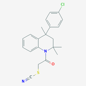 molecular formula C21H21ClN2OS B430519 2-[4-(4-chlorophenyl)-2,2,4-trimethyl-3,4-dihydroquinolin-1(2H)-yl]-2-oxoethyl thiocyanate CAS No. 352659-71-3