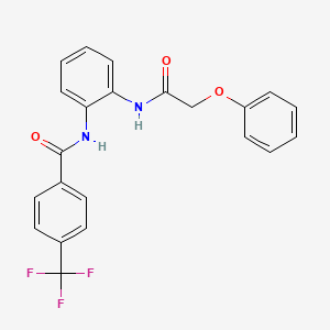 molecular formula C22H17F3N2O3 B4305194 N-{2-[(phenoxyacetyl)amino]phenyl}-4-(trifluoromethyl)benzamide 