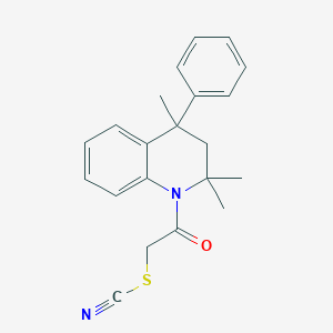 molecular formula C21H22N2OS B430520 2-oxo-2-(2,2,4-trimethyl-4-phenyl-3,4-dihydroquinolin-1(2H)-yl)ethyl thiocyanate 