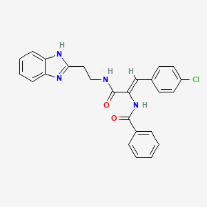 molecular formula C25H21ClN4O2 B4305202 N-[1-({[2-(1H-benzimidazol-2-yl)ethyl]amino}carbonyl)-2-(4-chlorophenyl)vinyl]benzamide 