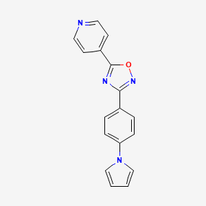 molecular formula C17H12N4O B4305243 4-{3-[4-(1H-pyrrol-1-yl)phenyl]-1,2,4-oxadiazol-5-yl}pyridine 