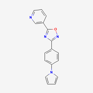 molecular formula C17H12N4O B4305247 3-{3-[4-(1H-pyrrol-1-yl)phenyl]-1,2,4-oxadiazol-5-yl}pyridine 