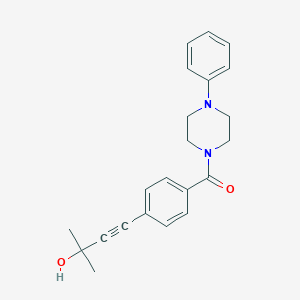 molecular formula C22H24N2O2 B430530 2-Methyl-4-{4-[(4-phenyl-1-piperazinyl)carbonyl]phenyl}-3-butyn-2-ol 