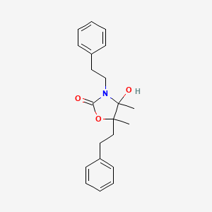 molecular formula C21H25NO3 B4305303 4-hydroxy-4,5-dimethyl-3,5-bis(2-phenylethyl)-1,3-oxazolidin-2-one 