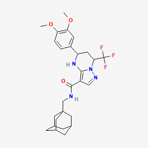 molecular formula C27H33F3N4O3 B4305310 N-(1-adamantylmethyl)-5-(3,4-dimethoxyphenyl)-7-(trifluoromethyl)-4,5,6,7-tetrahydropyrazolo[1,5-a]pyrimidine-3-carboxamide 