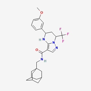 molecular formula C26H31F3N4O2 B4305315 N-(1-adamantylmethyl)-5-(3-methoxyphenyl)-7-(trifluoromethyl)-4,5,6,7-tetrahydropyrazolo[1,5-a]pyrimidine-3-carboxamide 