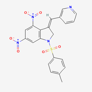 1-[(4-methylphenyl)sulfonyl]-4,6-dinitro-3-(pyridin-3-ylmethylene)indoline