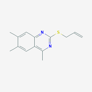 molecular formula C14H16N2S B430532 2-(Allylsulfanyl)-4,6,7-trimethylquinazoline CAS No. 374099-01-1