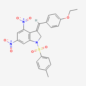 molecular formula C24H21N3O7S B4305322 3-(4-ethoxybenzylidene)-1-[(4-methylphenyl)sulfonyl]-4,6-dinitroindoline 