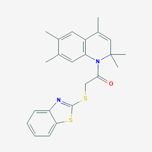 2-(1,3-benzothiazol-2-ylsulfanyl)-1-(2,2,4,6,7-pentamethylquinolin-1(2H)-yl)ethanone