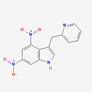 molecular formula C14H10N4O4 B4305330 4,6-dinitro-3-(pyridin-2-ylmethyl)-1H-indole 