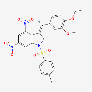 molecular formula C25H23N3O8S B4305331 3-(4-ethoxy-3-methoxybenzylidene)-1-[(4-methylphenyl)sulfonyl]-4,6-dinitroindoline 