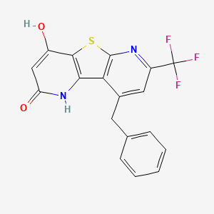 molecular formula C18H11F3N2O2S B4305339 9-benzyl-4-hydroxy-7-(trifluoromethyl)pyrido[2',3':4,5]thieno[2,3-b]pyridin-2(1H)-one 
