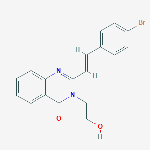 molecular formula C18H15BrN2O2 B430534 2-[2-(4-bromophenyl)vinyl]-3-(2-hydroxyethyl)-4(3H)-quinazolinone 