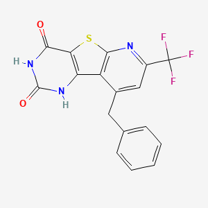 9-benzyl-7-(trifluoromethyl)pyrido[3',2':4,5]thieno[3,2-d]pyrimidine-2,4-diol