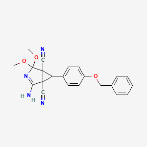 2-amino-6-[4-(benzyloxy)phenyl]-4,4-dimethoxy-3-azabicyclo[3.1.0]hex-2-ene-1,5-dicarbonitrile