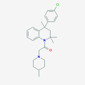 molecular formula C26H33ClN2O B430538 1-[4-(4-chlorophenyl)-2,2,4-trimethyl-3H-quinolin-1-yl]-2-(4-methylpiperidin-1-yl)ethanone CAS No. 352660-15-2