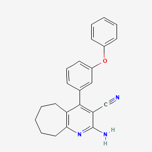 2-amino-4-(3-phenoxyphenyl)-6,7,8,9-tetrahydro-5H-cyclohepta[b]pyridine-3-carbonitrile