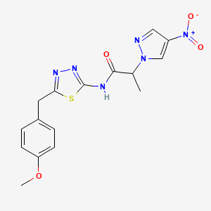N-[5-(4-methoxybenzyl)-1,3,4-thiadiazol-2-yl]-2-(4-nitro-1H-pyrazol-1-yl)propanamide