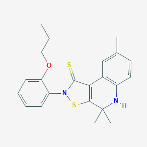 molecular formula C22H24N2OS2 B430541 4,4,8-trimethyl-2-(2-propoxyphenyl)-4,5-dihydroisothiazolo[5,4-c]quinoline-1(2H)-thione CAS No. 352660-24-3