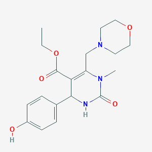 ethyl 4-(4-hydroxyphenyl)-1-methyl-6-(morpholin-4-ylmethyl)-2-oxo-1,2,3,4-tetrahydropyrimidine-5-carboxylate
