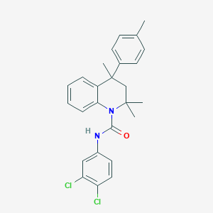 molecular formula C26H26Cl2N2O B430542 N-(3,4-dichlorophenyl)-2,2,4-trimethyl-4-(4-methylphenyl)-3,4-dihydroquinoline-1(2H)-carboxamide 