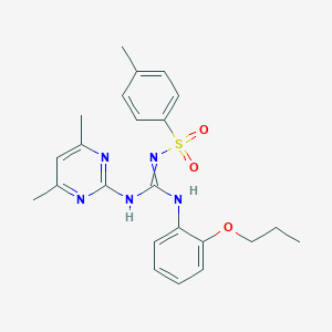 molecular formula C23H27N5O3S B430545 N-(4,6-dimethylpyrimidin-2-yl)-N''-(4-methylbenzenesulfonyl)-N'-(2-propoxyphenyl)guanidine 