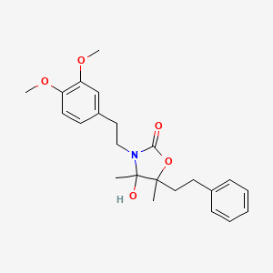 molecular formula C23H29NO5 B4305469 3-[2-(3,4-dimethoxyphenyl)ethyl]-4-hydroxy-4,5-dimethyl-5-(2-phenylethyl)-1,3-oxazolidin-2-one 