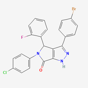 molecular formula C23H14BrClFN3O B4305481 3-(4-bromophenyl)-5-(4-chlorophenyl)-4-(2-fluorophenyl)-4,5-dihydropyrrolo[3,4-c]pyrazol-6(1H)-one 