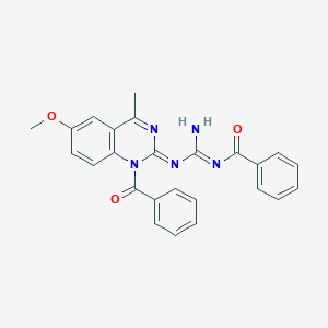 molecular formula C25H21N5O3 B430549 N''-benzoyl-N-(1-benzoyl-6-methoxy-4-methyl-2(1H)-quinazolinylidene)guanidine CAS No. 352660-36-7