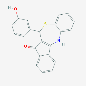 molecular formula C22H15NO2S B430552 6-(3-hydroxyphenyl)-6,12-dihydro-7H-indeno[2,1-c][1,5]benzothiazepin-7-one 