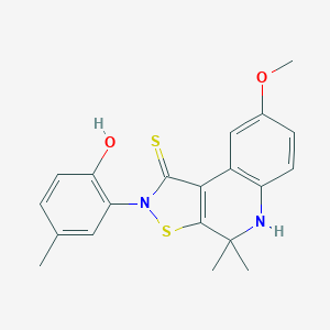 molecular formula C20H20N2O2S2 B430555 2-(2-Hydroxy-5-methylphenyl)-8-methoxy-4,4-dimethyl-4,5-dihydroisothiazolo[5,4-c]quinoline-1(2H)-thione 