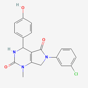 6-(3-chlorophenyl)-4-(4-hydroxyphenyl)-1-methyl-3,4,6,7-tetrahydro-1H-pyrrolo[3,4-d]pyrimidine-2,5-dione