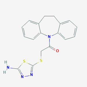 molecular formula C18H16N4OS2 B430556 2-[(5-Amino-1,3,4-thiadiazol-2-yl)sulfanyl]-1-(5,6-dihydrobenzo[b][1]benzazepin-11-yl)ethanone CAS No. 303202-72-4