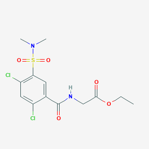 molecular formula C13H16Cl2N2O5S B4305562 ethyl N-{2,4-dichloro-5-[(dimethylamino)sulfonyl]benzoyl}glycinate 