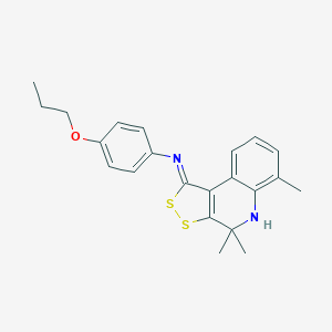 (1Z)-4,4,6-TRIMETHYL-N-(4-PROPOXYPHENYL)-1H,4H,5H-[1,2]DITHIOLO[3,4-C]QUINOLIN-1-IMINE