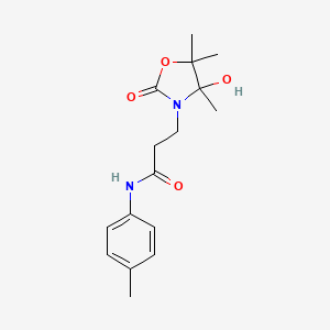 3-(4-hydroxy-4,5,5-trimethyl-2-oxo-1,3-oxazolidin-3-yl)-N-(4-methylphenyl)propanamide
