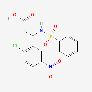 molecular formula C15H13ClN2O6S B4305600 3-(2-chloro-5-nitrophenyl)-3-[(phenylsulfonyl)amino]propanoic acid CAS No. 696649-59-9