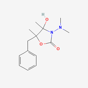 molecular formula C14H20N2O3 B4305604 5-benzyl-3-(dimethylamino)-4-hydroxy-4,5-dimethyl-1,3-oxazolidin-2-one 