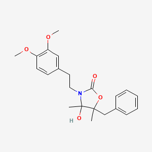 molecular formula C22H27NO5 B4305613 5-benzyl-3-[2-(3,4-dimethoxyphenyl)ethyl]-4-hydroxy-4,5-dimethyl-1,3-oxazolidin-2-one 