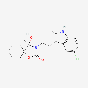 molecular formula C20H25ClN2O3 B4305617 3-[2-(5-chloro-2-methyl-1H-indol-3-yl)ethyl]-4-hydroxy-4-methyl-1-oxa-3-azaspiro[4.5]decan-2-one 