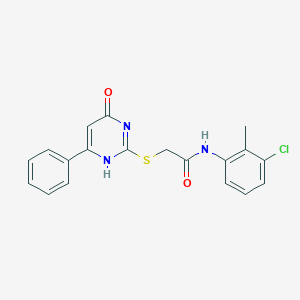 molecular formula C19H16ClN3O2S B430569 N-(3-chloro-2-methylphenyl)-2-[(4-hydroxy-6-phenylpyrimidin-2-yl)sulfanyl]acetamide CAS No. 306285-11-0