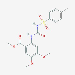 molecular formula C18H20N2O7S B430570 Methyl 4,5-dimethoxy-2-((N-((4-methylphenyl)sulfonyl)carbamoyl)amino)benzoate CAS No. 351163-72-9