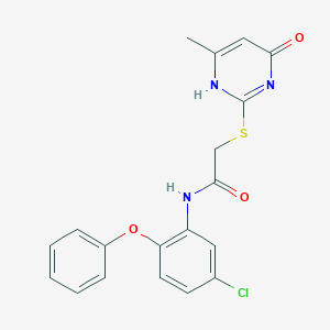 molecular formula C19H16ClN3O3S B430573 N-(5-chloro-2-phenoxyphenyl)-2-[(4-methyl-6-oxo-1,6-dihydropyrimidin-2-yl)sulfanyl]acetamide CAS No. 351163-79-6