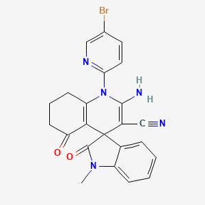 molecular formula C23H18BrN5O2 B4305749 2'-amino-1'-(5-bromopyridin-2-yl)-1-methyl-2,5'-dioxo-1,2,5',6',7',8'-hexahydro-1'H-spiro[indole-3,4'-quinoline]-3'-carbonitrile 