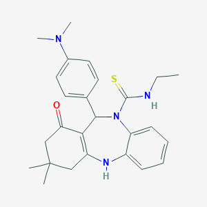 11-[4-(dimethylamino)phenyl]-N-ethyl-3,3-dimethyl-1-oxo-1,2,3,4,5,11-hexahydro-10H-dibenzo[b,e][1,4]diazepine-10-carbothioamide