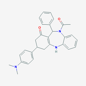 5-acetyl-9-(4-dimethylaminophenyl)-6-phenyl-8,9,10,11-tetrahydro-6H-benzo[b][1,4]benzodiazepin-7-one