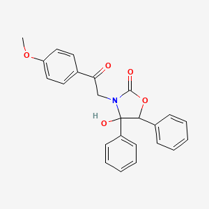 molecular formula C24H21NO5 B4305845 4-hydroxy-3-[2-(4-methoxyphenyl)-2-oxoethyl]-4,5-diphenyl-1,3-oxazolidin-2-one 