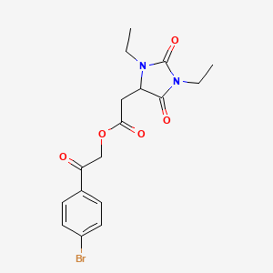 2-(4-bromophenyl)-2-oxoethyl (1,3-diethyl-2,5-dioxoimidazolidin-4-yl)acetate