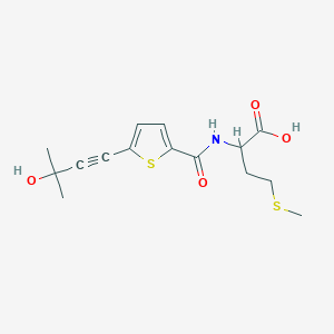 molecular formula C15H19NO4S2 B4305855 N-{[5-(3-hydroxy-3-methylbut-1-yn-1-yl)-2-thienyl]carbonyl}methionine 